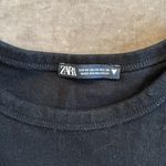 ZARA cropped short sleeve top. 98% cotton 2% spandex. Color- black. Size- M Photo 1