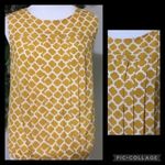 Loft  Yellow Silky Sleeveless P,eat Front Round Neck Career Blouse XSP Photo 9