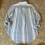 Ellen Tracy Striped Linen Blend Tunic Shirt Dress Womens Small Roll Tab Sleeves Photo 9