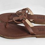 Frye  Taylor Logo Full Grain Slip On Leather Thong Sandals Cinnamon Color Photo 0