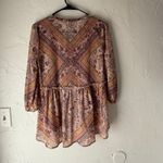 Knox Rose  Women's Size XS Chiffon Boho Peasant‎ Red Flowy Babydoll Top Photo 5