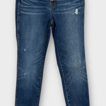 Madewell  Skinny Jeans 26 Blue Denim  High Rise Cropped Cotton Distressed Raw Hem Photo 0