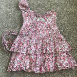 Hello Molly Pink Floral Print Ruffled Dress Photo 0