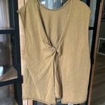 FP movement muscle tee khaki sand open back sleeveless oversized top twist Tan Size M Photo 2