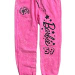 Barbie Sweatpants Women’s Pink Joggers Fleece Embroidered Elastic waist Black Photo 3