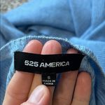 525 America Sky Blue Long Line Ribbed Knit Open Front Cardigan - Size Small Photo 1