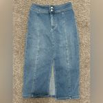 We The Free Free People Maddie Denim Midi Skirt with Front Slit Photo 1