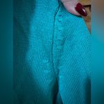 Charter Club  green V-neck sweater with a gold-tone toggle closure. Photo 6