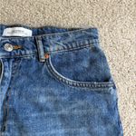 ZARA  Jean Skirt Womens Blue Y2K festival Denim Flat raw hem Front Mini medium Photo 4