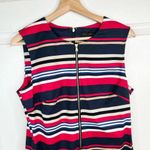 Donna Karan NY Women's Striped Knee-Length Zip Up Dress Size 10 Multicolor Photo 3