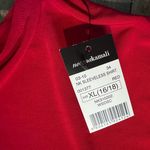 Norma Kamali NWOT  Tiger Red Drop Shoulder Top Sleeveless Jersey Knit Puckered XL Photo 8