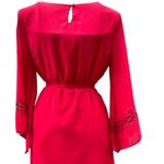 By & By Red Mini Dress Size Medium 3/4 Embellished Butterfly Sleeves Photo 14