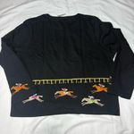 Michael Simon Lite Horse Racing Derby Cotton Jersey Cardigan Black Women’s L/XL Photo 6