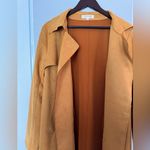 Solitaire • Faux Suede Long Jacket Coat • XL • Mustard Yellow Orange • Pockets Photo 1