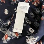Lucky Brand NWOT,  Navy & Gray Floral Bubble-Sleeve Square-Neck Top Photo 9