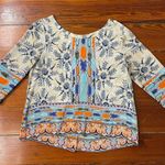 Maeve Anthropologie Boho Printed 100% Silk Sidney Blouse - Sz 8P Photo 9