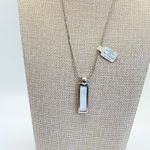 Lia Sophia  Silver Tone Snake Chain Rectangle Reversible Pendant Necklace Photo 1