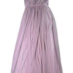 Birdy Grey Strapless Chiffon Dress Gown Full Skirt Purple Size Small Women's Photo 0