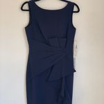 Eliza J NWT  Ruffle Front Sleeveless Floor Length Gown in Navy Blue Photo 4