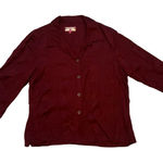 Caribbean Joe VTG 90s‎  Red Palm Tree Print Button Down Shirt Womens XL Blouse Photo 0