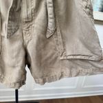 MOTHER The Chute Paperbag Shorts Linen Blend High Rise Olive Green $148 26 Photo 5