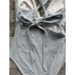 H&M  Small Seersucker Plunge One Piece Swim Bathing Suit Photo 4