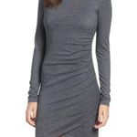 Leith  Ruched Long Sleeve Body Con Dress Grey Photo 0
