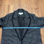 Cupcakes & Cashmere Gregory Tweed Fringe Open Front Blazer Size Medium Black Photo 8