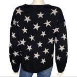 Jones New York  NEW Oversized Black Silver Star Crewneck Sweater Metallic Knit SM Photo 2