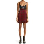 MONSE Hook & Eye Cutout Leather & Wool Houndstooth Minidress Photo 3