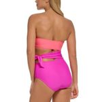 DKNY One Piece Swimsuit Removable Strap Cutouts Tie Waist Colorblock Pink 12 Photo 1