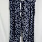 Tommy Hilfiger All Over Logo Capri Pajama Pants Navy White Womens XL Photo 3