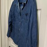 Chico's Women’s Chico’s long sleeve button down shirt chambray blue sparkle plus size 2 Photo 1