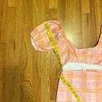 ASOS  Design Women’s 6 Pink Orange Plaid Cut Out Puff Sleeve Zipper Mini Dress Photo 7