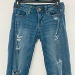 American Eagle  Outfitters Distressed Mid Rise Jegging Blue Jeans Size 2 Photo 4
