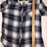 Peyton Jensen Womens Size S Shirt Brushed Flannel Long Sleeve Plaid Blue Tunic Photo 5
