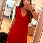 BCBGMAXAZRIA Red Ruffle Dress Photo 1