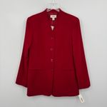 Talbots blazer women's 8 100% wool crepe single breasted career office red NEW Photo 9