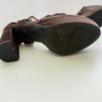 Hot Tomato Velvet Ankle Strap Block Heel Platform Heels Size 9.5M Night‎ Out Y2K Brown Photo 3