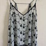 Gimmicks by BKE GIMMICKS floral embroidered boho western black and gray sheer slip cami Photo 0