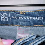 No Boundaries  Dark Wash Denim High Rise Busted Knee Raw Hem Ankle Jeans size 7 Photo 3