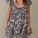 Urban Outfitters ‎ Outfitters Bea Gingham Floral Mini Dress Black White Short Sleeve Medium Photo 0