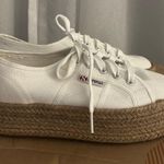 Superga White Canvas Platform Espadrilles Photo 0