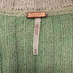 Free People  NWT Flirt Cardi‎ Short Sleeve Sweater Green Cream Stripe Size Medium Photo 5
