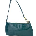 JW Pei  Eva Women's Dark Green Croc Vegan Leather Zip Shoulder Bag Handbag OS Photo 2