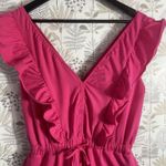 Strut & Bolt Strut‎ & Bolt Pink Ruffle V-Neck Sleeveless Jumpsuit Women's M Jogger Photo 2