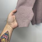 SheIn  Women’s Knit Sweater Size Large Lavender Pullover Chunky Waffle Knit Photo 2