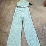 SAINTS Pleated Halter & Pants Two Piece Set SIZE L Blue Size L Photo 0
