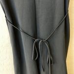 Line and Dot  jumpsuit, cropped wide leg, ruffled straps, relaxed fit, black, S Photo 7