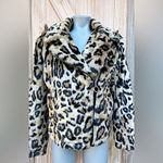 Forever 21 Cheetah Leopard Print Faux Fur Bomber Moto Jacket~M~ Photo 1